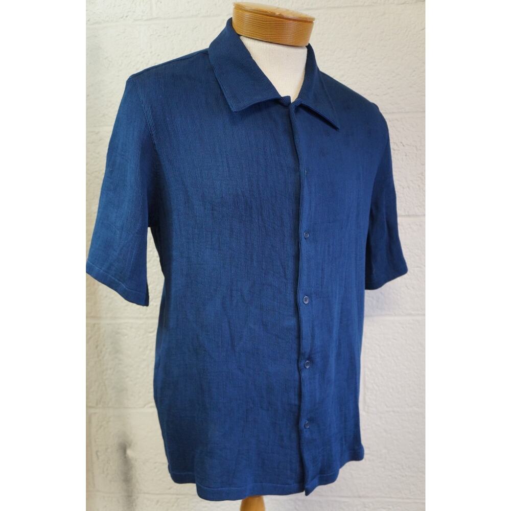 Sandro Button Front optical, weight Crinkled Shirt short sleeve size L Men’s